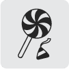 A black and white picture of a lollipop